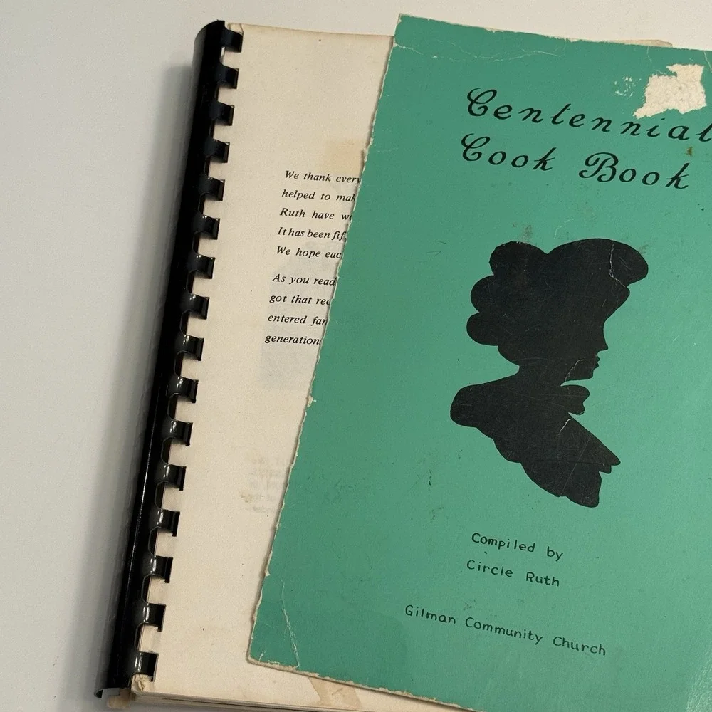 Gilman Community Church Iowa 1975 Spiral Bound Centennial Cookbook Recipes READ